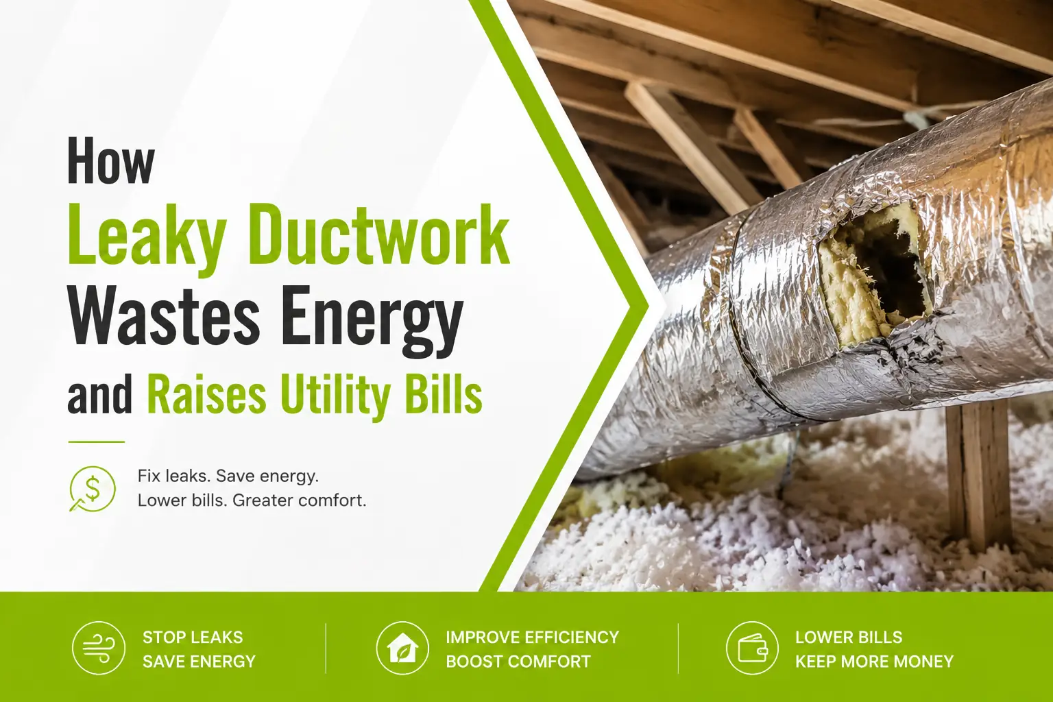 How can leaky ductwork waste energy and Raise Utility Bills